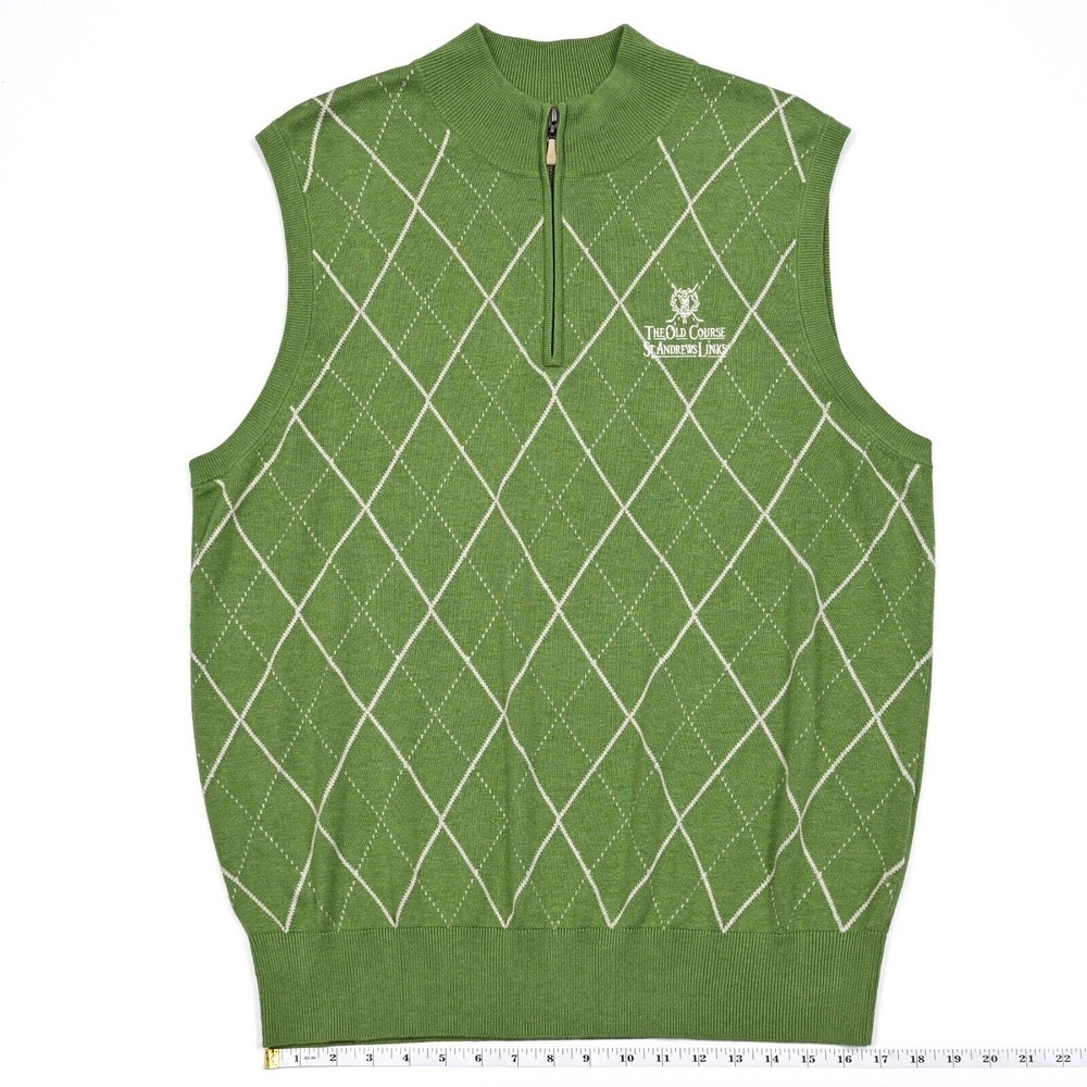 Peter Millar Sweater Vest Men's‎ Large 1/4 Zip Golf Silk Cashmere St. Andrews - Picture 5 of 11